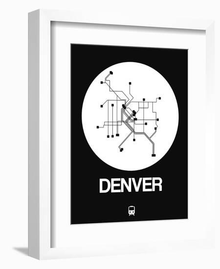 Denver White Subway Map-NaxArt-Framed Art Print