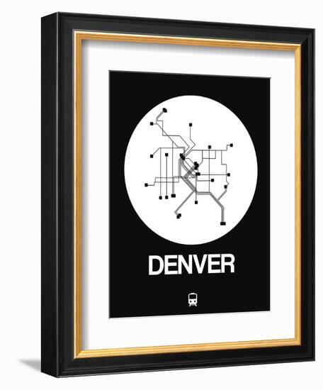 Denver White Subway Map-NaxArt-Framed Art Print