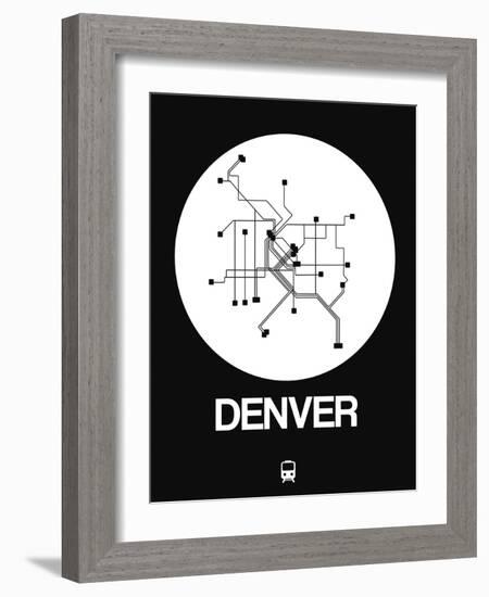 Denver White Subway Map-NaxArt-Framed Art Print