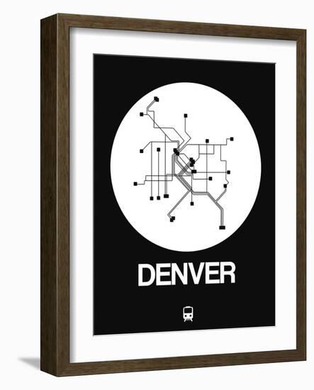 Denver White Subway Map-NaxArt-Framed Art Print