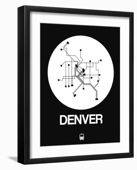 Denver White Subway Map-NaxArt-Framed Art Print