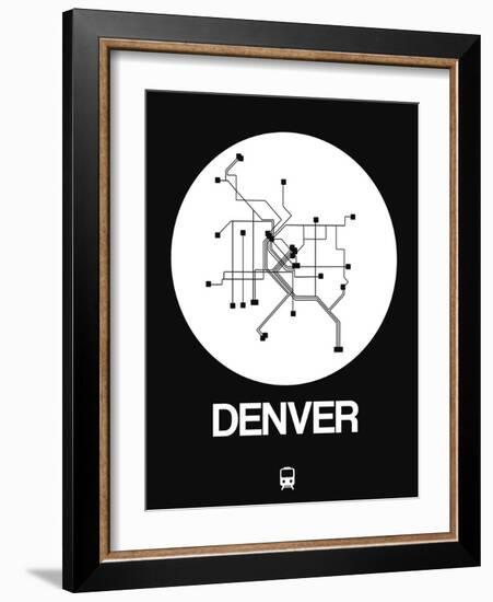 Denver White Subway Map-NaxArt-Framed Art Print