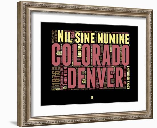 Denver Word Cloud 1-NaxArt-Framed Art Print