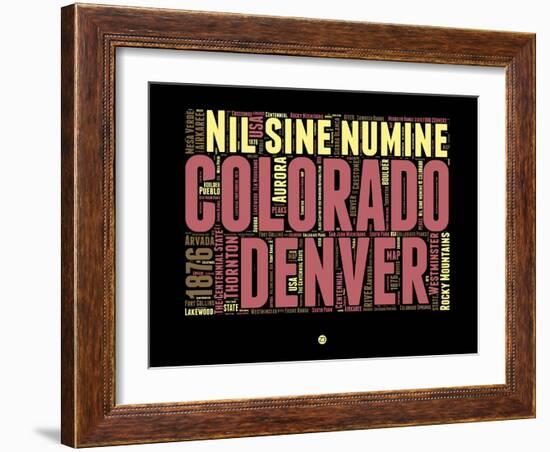 Denver Word Cloud 1-NaxArt-Framed Art Print