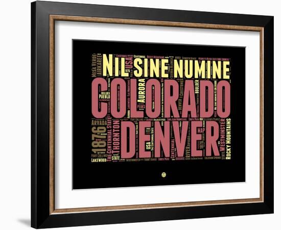 Denver Word Cloud 1-NaxArt-Framed Art Print