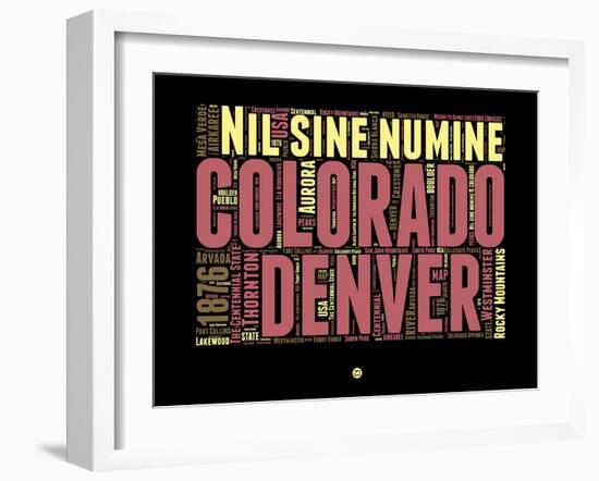 Denver Word Cloud 1-NaxArt-Framed Art Print