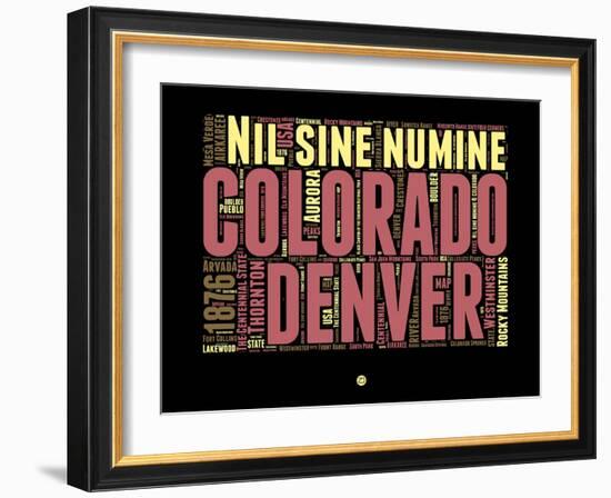 Denver Word Cloud 1-NaxArt-Framed Art Print