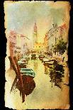 A View Of The Canal With Boats And Buildings In Venice, Painted By Watercolor-DenysKuvaiev-Art Print