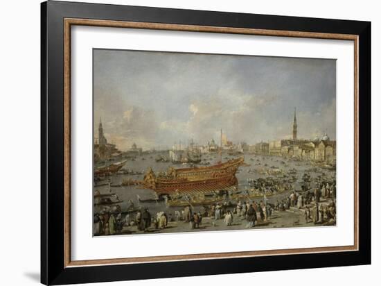 Départ du Bucentaure vers le Lido de Venise, le jour de l'Ascension-Francesco Guardi-Framed Giclee Print