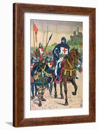 Departing for the Crusades, Illustration from "Histoire De France" by Jules Michelet circa 1900-Louis Bombled-Framed Giclee Print