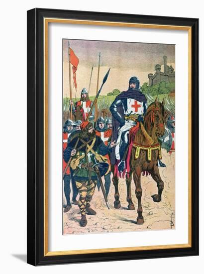 Departing for the Crusades, Illustration from "Histoire De France" by Jules Michelet circa 1900-Louis Bombled-Framed Giclee Print