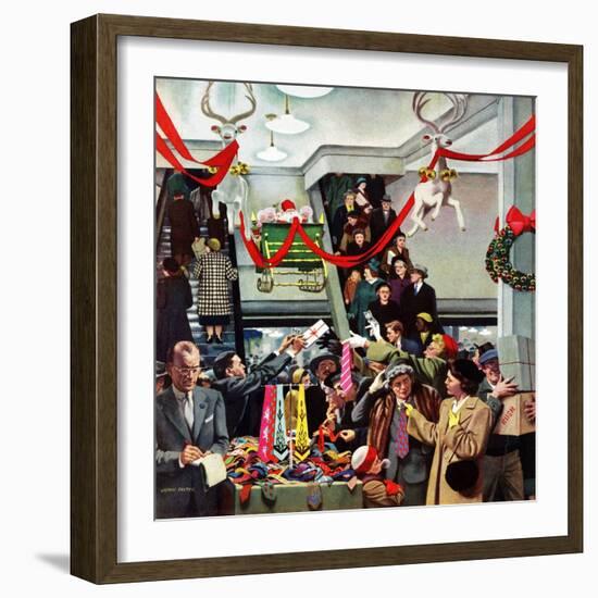 "Department Store at Christmas", December 6, 1952-John Falter-Framed Giclee Print