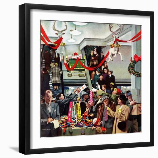 "Department Store at Christmas", December 6, 1952-John Falter-Framed Giclee Print