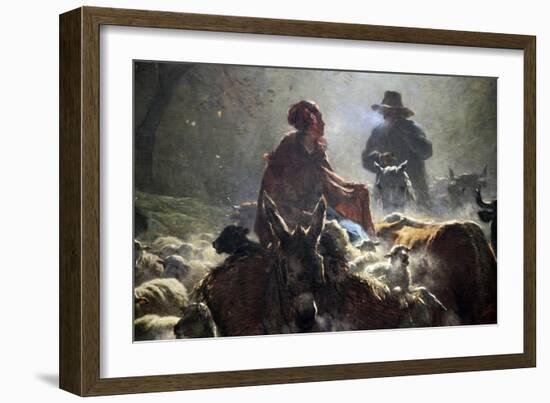 Departure for the Market (Autumn Mornin), 1859-Constant Troyon-Framed Giclee Print