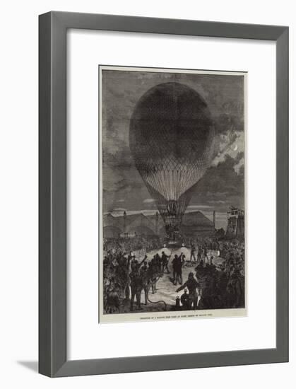 Departure of a Balloon from Paris at Night-null-Framed Giclee Print