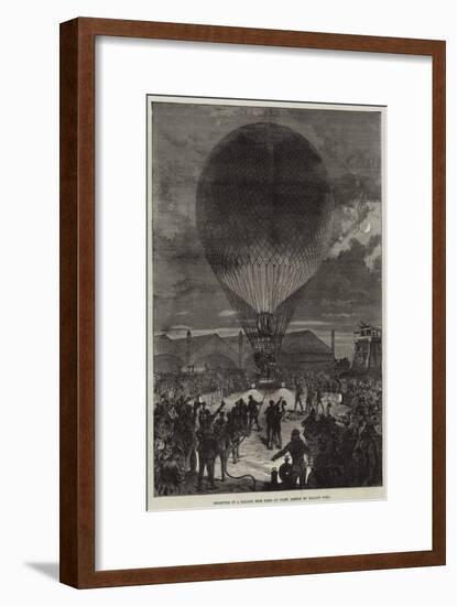 Departure of a Balloon from Paris at Night-null-Framed Giclee Print