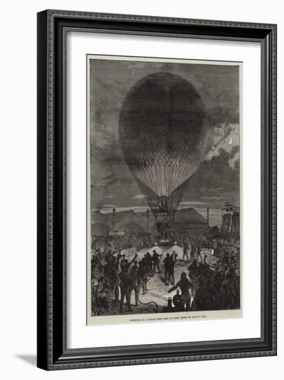 Departure of a Balloon from Paris at Night-null-Framed Giclee Print