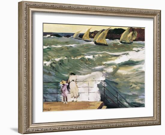 Departure of Boats-Joaquín Sorolla y Bastida-Framed Art Print