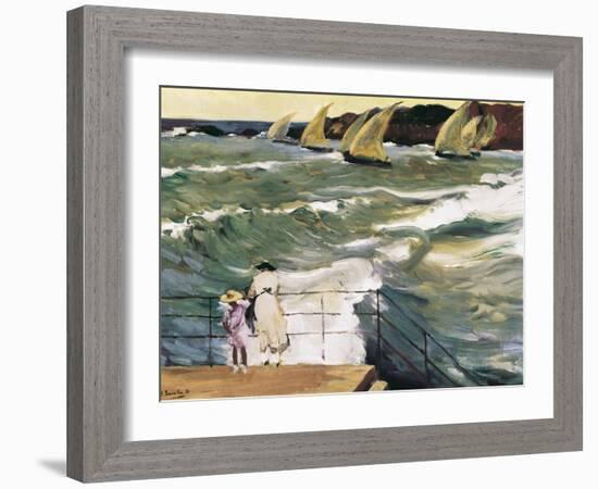 Departure of Boats-Joaquín Sorolla y Bastida-Framed Art Print