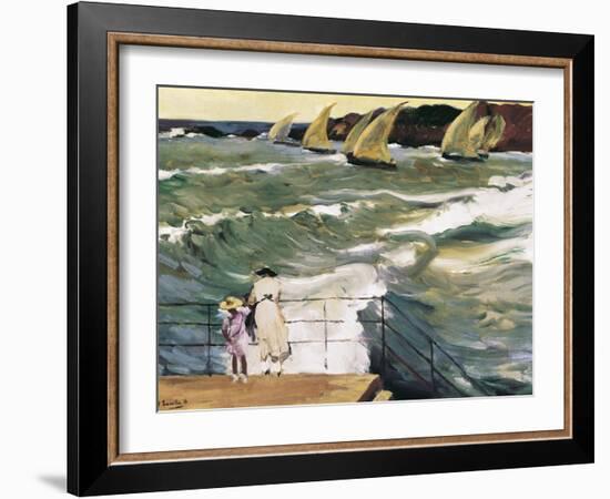 Departure of Boats-Joaquín Sorolla y Bastida-Framed Art Print