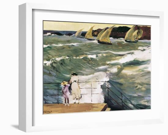 Departure of Boats-Joaquín Sorolla y Bastida-Framed Art Print