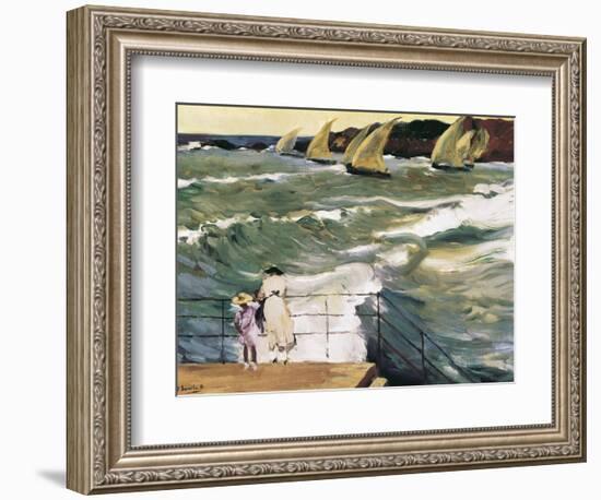 Departure of Boats-Joaquín Sorolla y Bastida-Framed Art Print