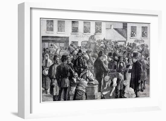 Departure of Irish Emigrants for the United States-null-Framed Giclee Print