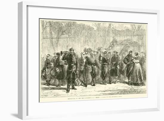 Departure of the 10th Regiment of National Guards to the Advanced Posts, October 1870-null-Framed Giclee Print