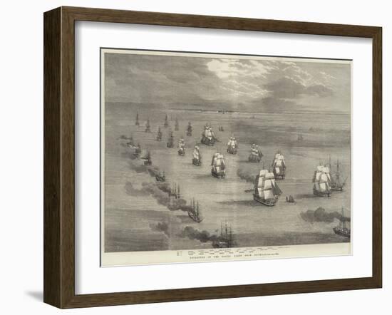 Departure of the Baltic Fleet from Spithead-null-Framed Giclee Print