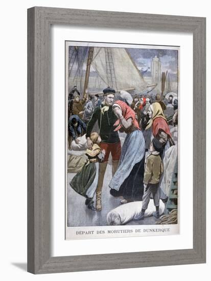 Departure of the Cod-Fishing Boats from Dunkirk, 1900-Oswaldo Tofani-Framed Giclee Print