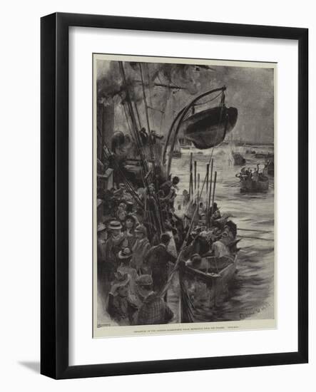 Departure of the Jackson-Harmsworth Polar Expedition from the Thames, Good-Bye!-Charles William Wyllie-Framed Giclee Print