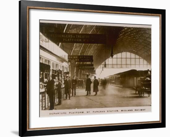 Departure Platform, St Pancras Station, London. Midland Railway-null-Framed Photographic Print