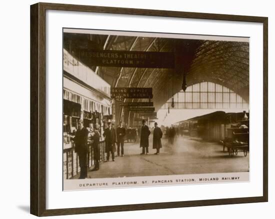 Departure Platform, St Pancras Station, London. Midland Railway-null-Framed Photographic Print