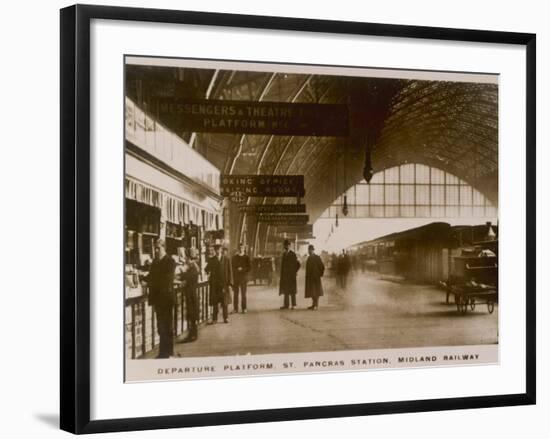 Departure Platform, St Pancras Station, London. Midland Railway-null-Framed Photographic Print