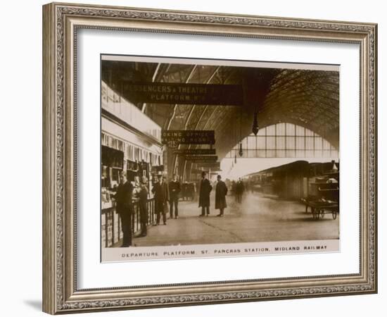 Departure Platform, St Pancras Station, London. Midland Railway-null-Framed Photographic Print