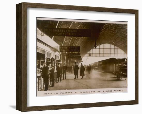 Departure Platform, St Pancras Station, London. Midland Railway-null-Framed Photographic Print