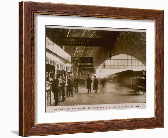 Departure Platform, St Pancras Station, London. Midland Railway-null-Framed Photographic Print