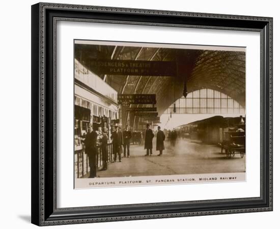 Departure Platform, St Pancras Station, London. Midland Railway-null-Framed Photographic Print