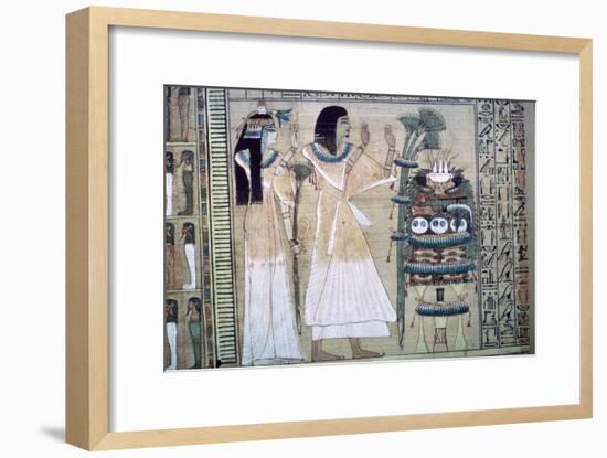 Depiction of a man and his wife making offerings to Osiris-Unknown-Framed Giclee Print