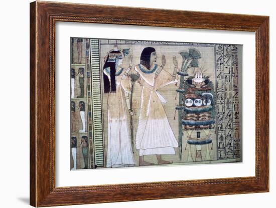 Depiction of a man and his wife making offerings to Osiris-Unknown-Framed Giclee Print