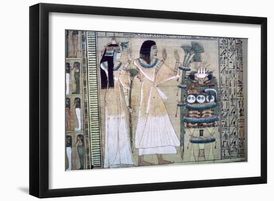 Depiction of a man and his wife making offerings to Osiris-Unknown-Framed Giclee Print