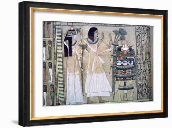 Depiction of a man and his wife making offerings to Osiris-Unknown-Framed Giclee Print