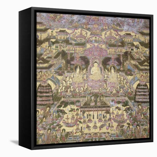 Depiction of Spiritual and Material Worlds-Japanese School-Framed Premier Image Canvas