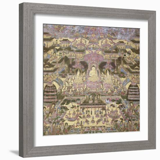 Depiction of Spiritual and Material Worlds-Japanese School-Framed Giclee Print