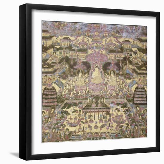 Depiction of Spiritual and Material Worlds-Japanese School-Framed Giclee Print