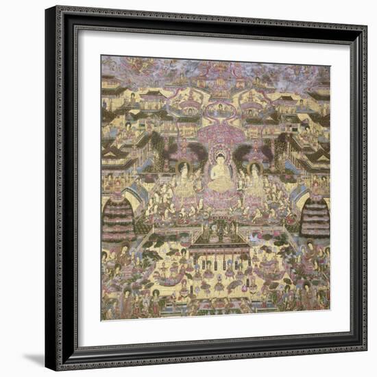 Depiction of Spiritual and Material Worlds-Japanese School-Framed Giclee Print