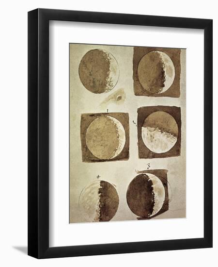 Depiction of the Different Phases of the Moon Viewed from the Earth-Galileo-Framed Premium Giclee Print