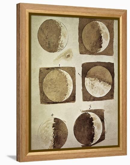 Depiction of the Different Phases of the Moon Viewed from the Earth-Galileo-Framed Stretched Canvas