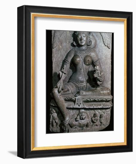 Depiction of the Jain mother-goddess Ambika, 11th century. Artist: Unknown-Unknown-Framed Giclee Print