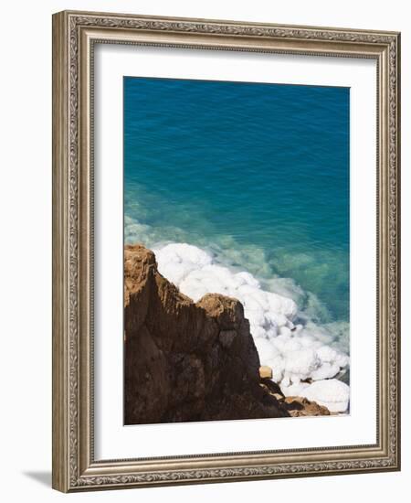 Deposit of Salt and Gypsum by the Cliff in Dead Sea, Jordan-Keren Su-Framed Photographic Print